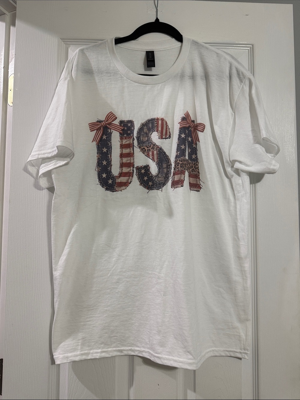 Gildan White USA Graphic Short Sleeve Tee